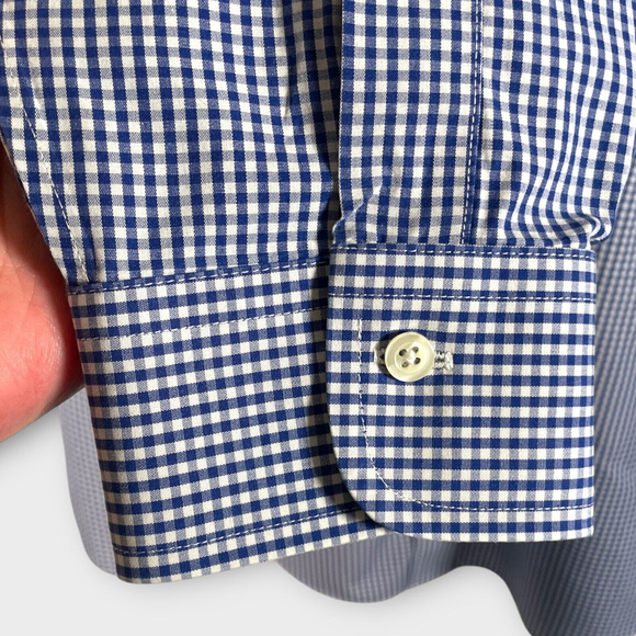 Brooks Brothers Regent Fit Button Up Shirt Mens 16.5 34 Blue Gingham Non Iron - Picture 7 of 8